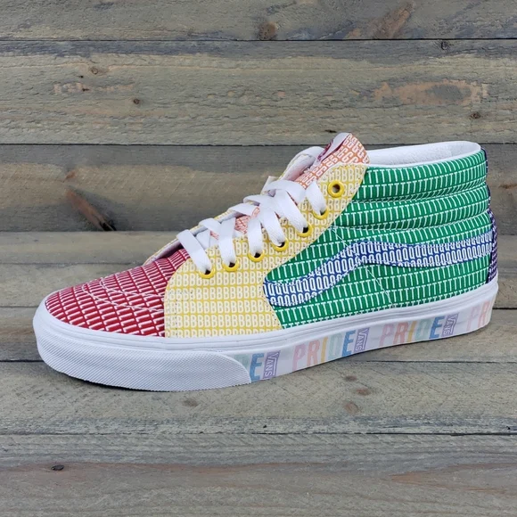 Vans SK8-MID Pride Multi/True White Shoes Sneakers - Picture 4 of 10